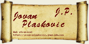 Jovan Plasković vizit kartica